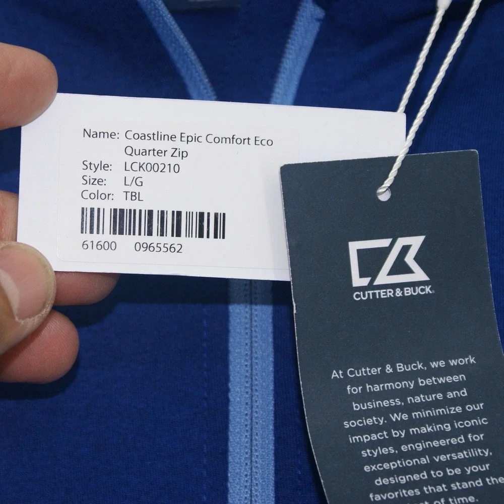 Cutter & Buck Coastline Epic Comfort Eco Quarter Zip Blue AdventHealth LCK00210